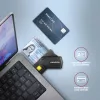 Axagon CRE-SMP2A USB smartcard- & SD/microSD/SIM PocketReader kaartlezer indoor USB Type-A/USB Type-C zwart