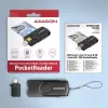 Axagon CRE-SMP2A USB smartcard- & SD/microSD/SIM PocketReader kaartlezer indoor USB Type-A/USB Type-C zwart