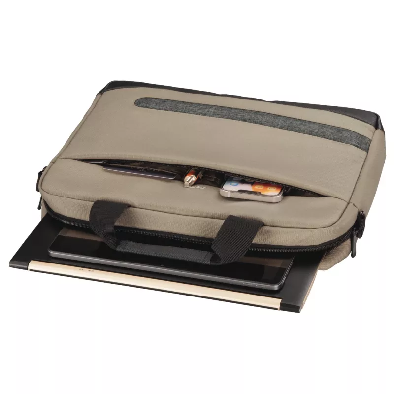 Hama Terra 00217234 laptoptas 33,8 cm (13,3 inch), draaghandvat, schouderband, gerecycled polyester, beige
