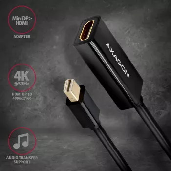 Axagon RVDM-HI14N Mini DisplayPort -> HDMI 1.4-adapter 4K/30Hz