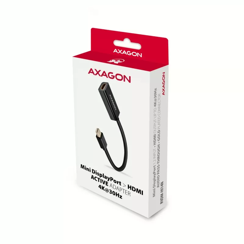 Axagon RVDM-HI14N Mini DisplayPort -> HDMI 1.4-adapter 4K/30Hz