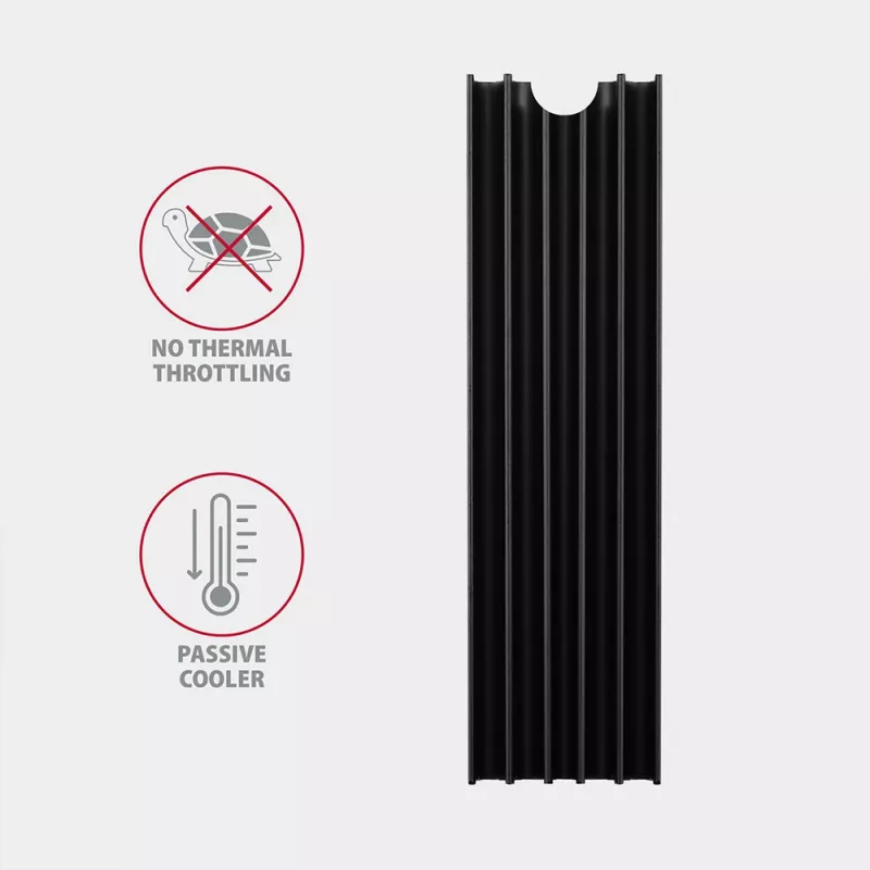 Axagon CLR-M2L10 passieve aluminium koelbody voor alle M.2 SSD's, maat 2280, 10 mm hoog.