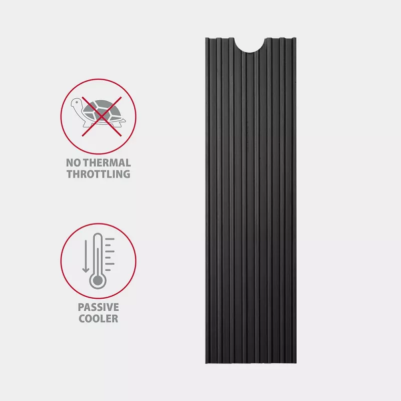 Axagon CLR-M2L3 passieve aluminium koelbody voor alle M.2 SSD's, maat 2280, hoogte 3 mm