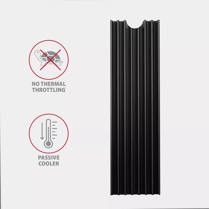 Axagon CLR-M2L6 passieve aluminium koelbody voor alle M.2 SSD's, maat 2280, hoogte 6 mm