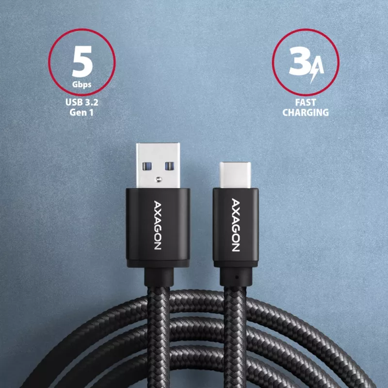 USB-kabel Axagon BUCM3-AM10AB USB 3.2 Gen 1 1 m USB C USB A zwart