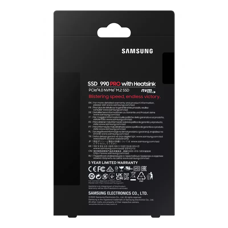 SSD Samsung 990 PRO 1 TB M.2 PCI Express 4.0 NVMe V-NAND MLC