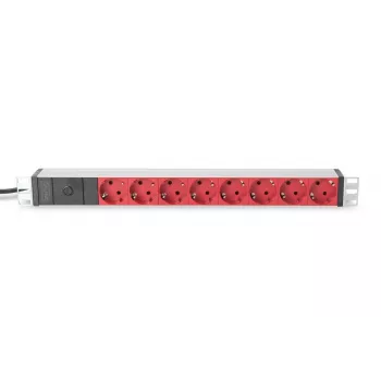 Digitus DN-95410 1U aluminium rack-PDU, 8x Schuko, 2 m, IEC C14-stekker