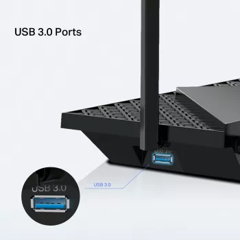 TP-Link Archer AX5400 Multi-Gigabit WiFi 6-router, Wi-Fi 6 (802.11ax), dualband (2,4 GHz / 5 GHz), Ethernet LAN, zwart, desktop-/staafrouter
