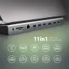 Dockingstation Axagon HMC-4KX3 USB-C 5Gbps-hub, 3x USB-A, 2x HDMI, DP, RJ-45, SD/microSD, audio, PD 100W, kabel 40cm