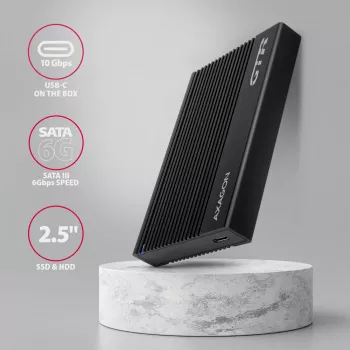 HDD/SSD-behuizing Axagon EE25-GTR USB-C 3.2 Gen 2 zwart 2,5 inch