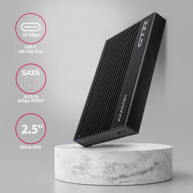HDD/SSD-behuizing Axagon EE25-GTR USB-C 3.2 Gen 2 zwart 2,5 inch