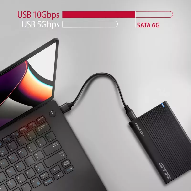 HDD/SSD-behuizing Axagon EE25-GTR USB-C 3.2 Gen 2 zwart 2,5 inch