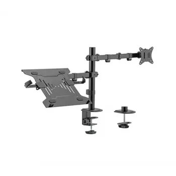 Monitorbeugel Gembird MA-DA-03 voor 32-inch schermen, tafelklem/doorvoer, dubbele arm, VESA 75x75–100x100, zwart