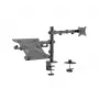 Monitorbeugel Gembird MA-DA-03 voor 32-inch schermen, tafelklem/doorvoer, dubbele arm, VESA 75x75–100x100, zwart