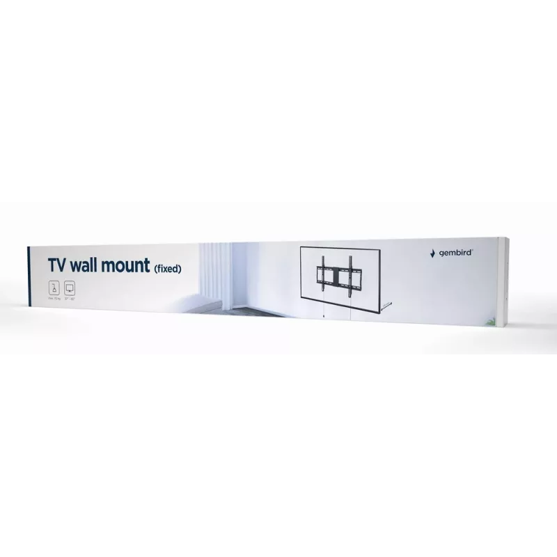 Gembird WM-80F-01 vaste tv-wandsteun, 37–80 inch, tot 70 kg, VESA tot 600x400, zwart