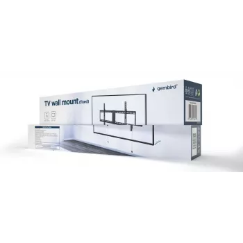TV-wandbeugel Gembird WM-90F-01 voor schermen van 43 inch tot 90 inch, max. VESA 800x400, 70 kg draagvermogen, zwart