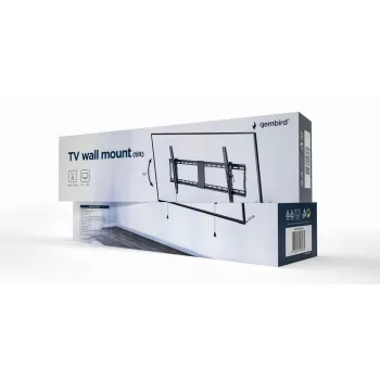 TV-wandbeugel Gembird WM-90T-01 voor schermen van 43–90 inch, VESA 200x200–800x400, kanteling -12°–3°, 70 kg draagvermogen, zwart