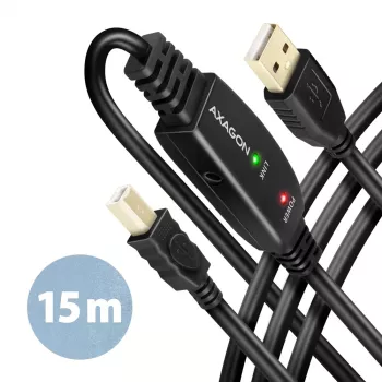 Axagon ADR-215B USB 2.0 A-M -> B-M actieve verbindings-/repeaterkabel 15 m