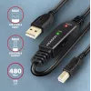 Axagon ADR-215B USB 2.0 A-M -> B-M actieve verbindings-/repeaterkabel 15 m
