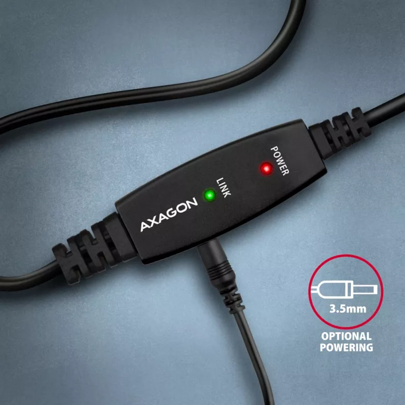 Axagon ADR-220B actieve USB 2.0 A-M -> B-M verbindings-/repeaterkabel 20 m