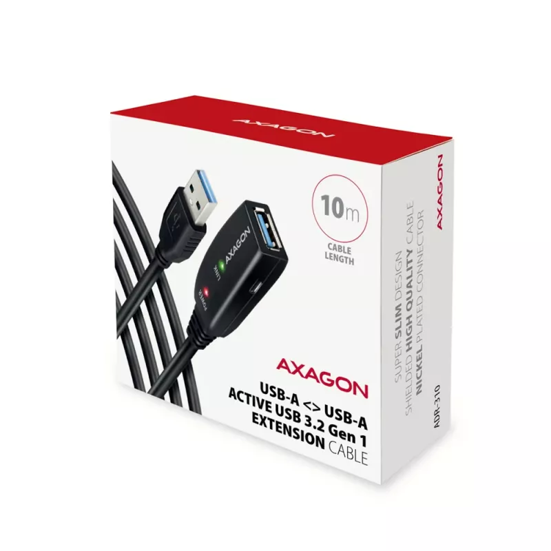 Axagon ADR-310 USB 3.2 Gen 1 A-M -> A-F actieve verleng-/repeaterkabel 10m