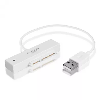Axagon ADSA-1S USB 2.0 - 2.5 inch HDD SATA, HDD/SSD-behuizing, 2.5 inch, Serial ATA, Serial ATA II, Serial ATA III, 0.48 Gbit/s, USB-aansluiting, wit