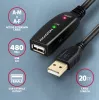 Axagon ADR-220 USB 2.0 A-M -> A-F actieve verleng-/repeaterkabel 20 m