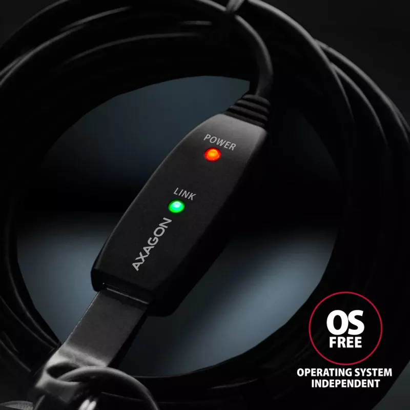 Axagon ADR-220 USB 2.0 A-M -> A-F actieve verleng-/repeaterkabel 20 m