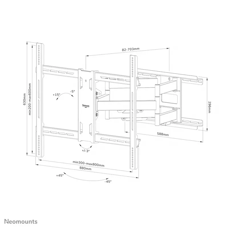 Neomounts WL40S-950BL18 zware wandsteun 55-110 inch - volledig beweegbaar
