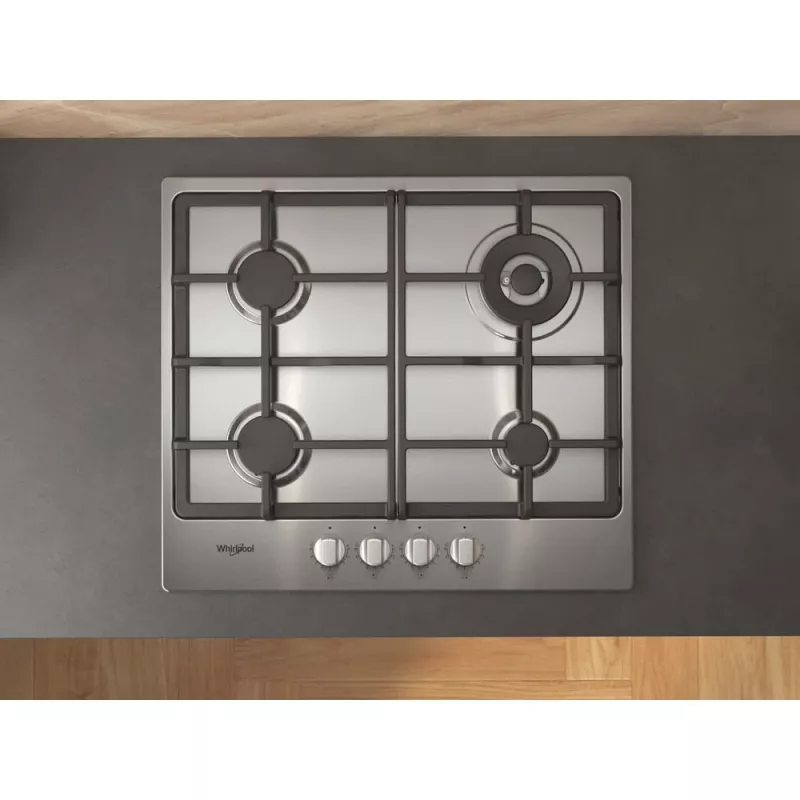 Whirlpool TGML 661 IX R RVS inbouw 58 cm gas 4 zone(s)