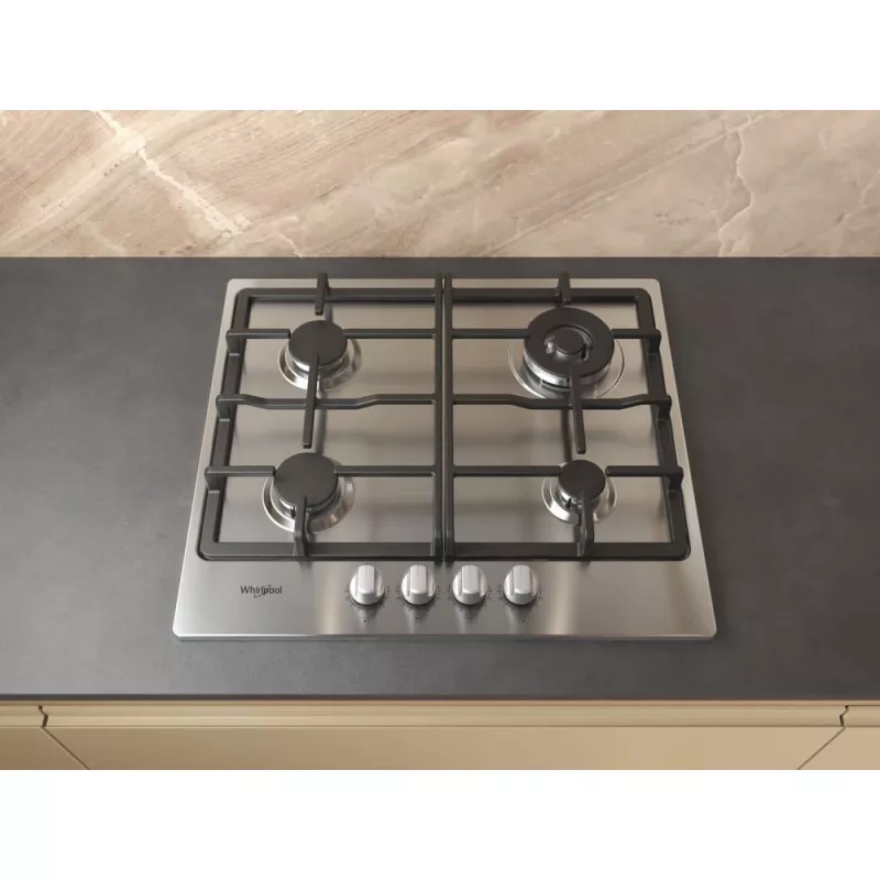Whirlpool TGML 661 IX R RVS inbouw 58 cm gas 4 zone(s)
