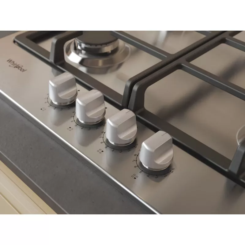Whirlpool TGML 661 IX R RVS inbouw 58 cm gas 4 zone(s)