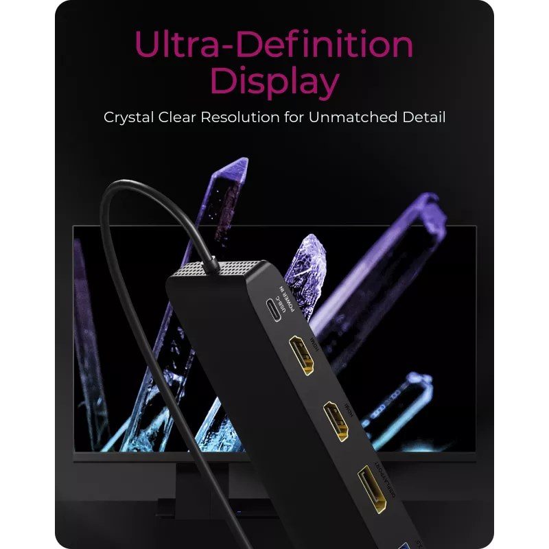ICY BOX 11-in-1 mobiele dockingstation met triple-video-uitgang