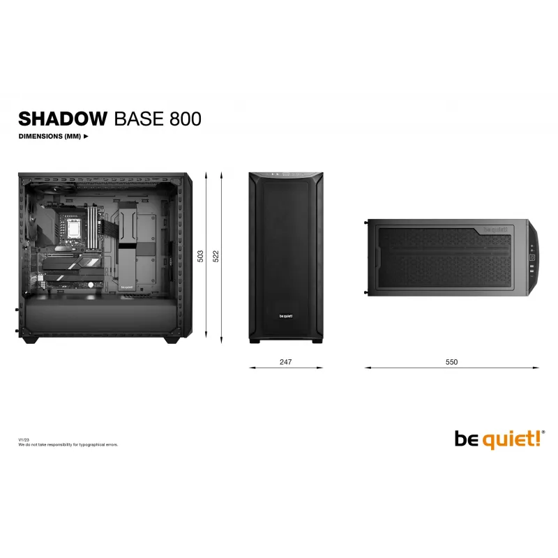 PC-behuizing be quiet! Shadow Base 800 midi tower zwart