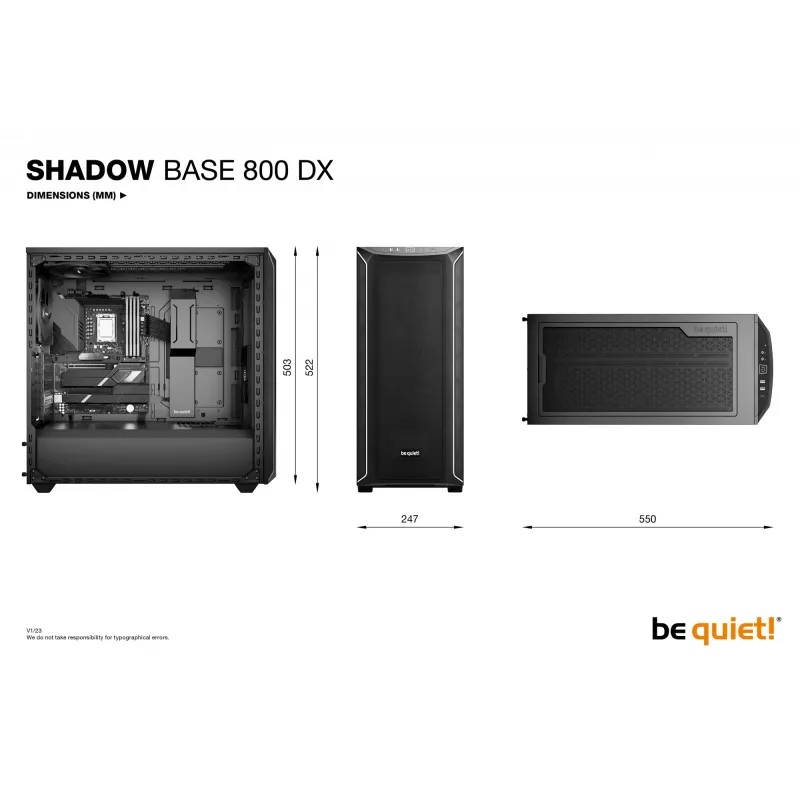 PC-behuizing be quiet! Shadow Base 800 DX midi tower zwart