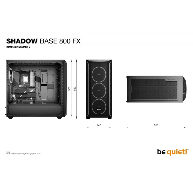 PC-behuizing be quiet! Shadow Base 800 FX midi tower zwart