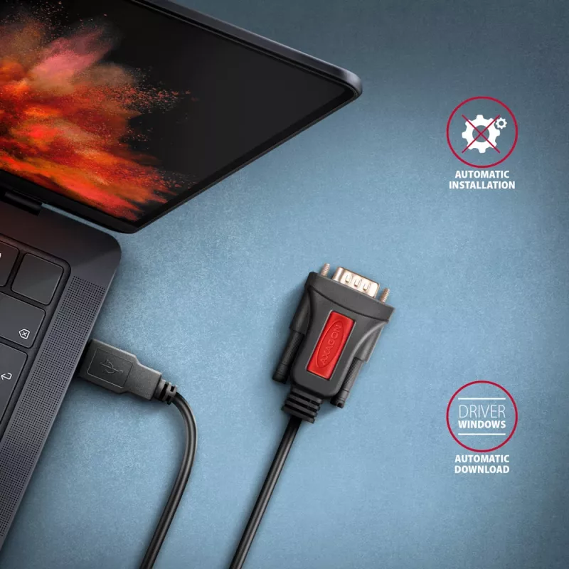 Axagon ADS-1PSN USB-A 2.0 - serieel RS-232 DB9-M Prolific adapterkabel 1,5 m
