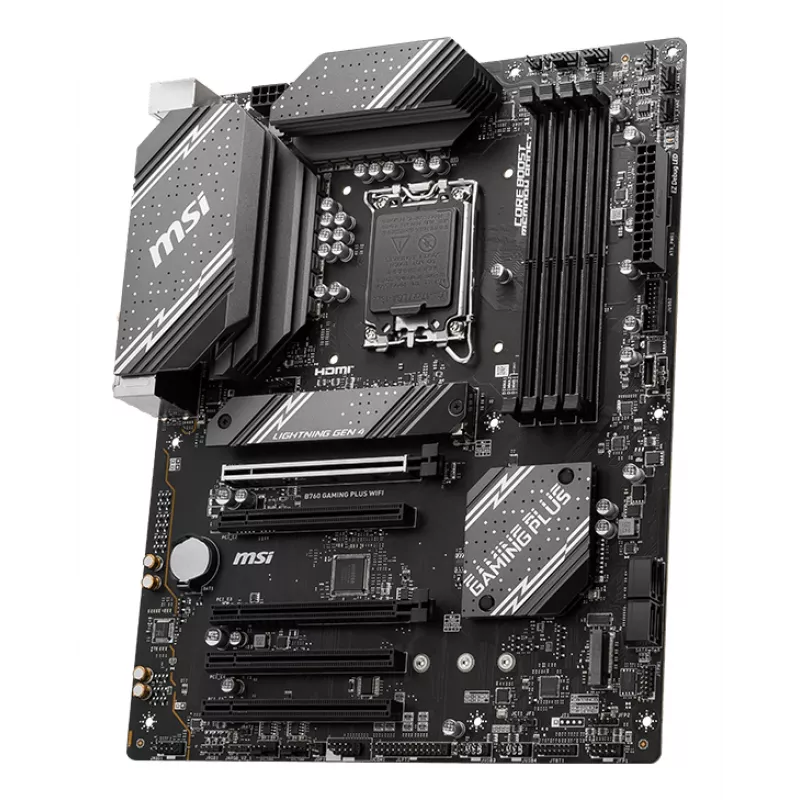 Moederbord MSI B760 GAMING PLUS WIFI — Intel B760, LGA 1700, ATX, DDR5, 4 DIMM, Wi‑Fi 6E, 2.5Gb LAN
