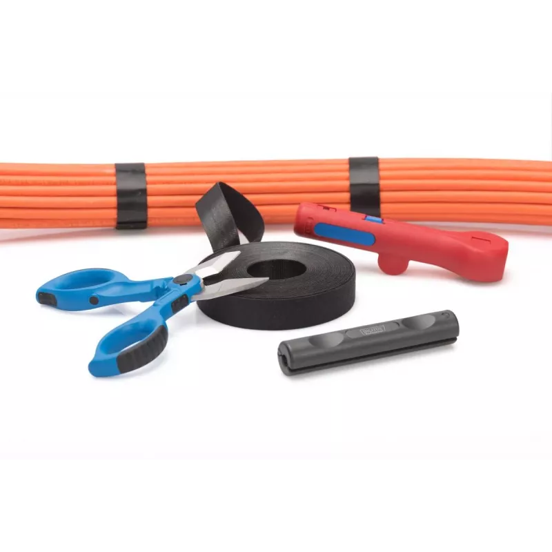 DIGITUS klittenband, 20 mm breed voor gestructureerde bekabeling 10-m-rol, kleur zwart