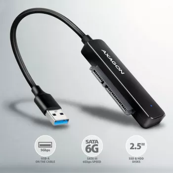 Axagon ADSA-FP2A interfacekaart USB 3.2 Gen 1 SATA stekker zwart