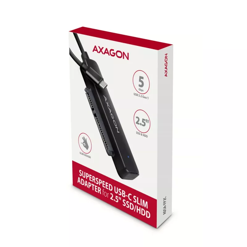 Axagon ADSA-FP2C USB-C 5Gbps - SATA 6G, 2.5 SSD/HDD SLIM adapter - adapter - digitale/data-interfacekaarten/adapters