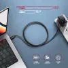 Axagon BUCM2-CM30AB data- en oplaadkabel USB 480Mbps 3 m. PD 240W, 5A. zwart gevlochten