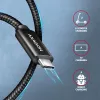 Axagon BUCM2-CM30AB data- en oplaadkabel USB 480Mbps 3 m. PD 240W, 5A. zwart gevlochten