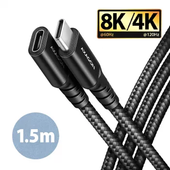 Axagon BUCM32-CF15AB SPEED+ USB-C USB 20Gbps verlengkabel 1,5 m