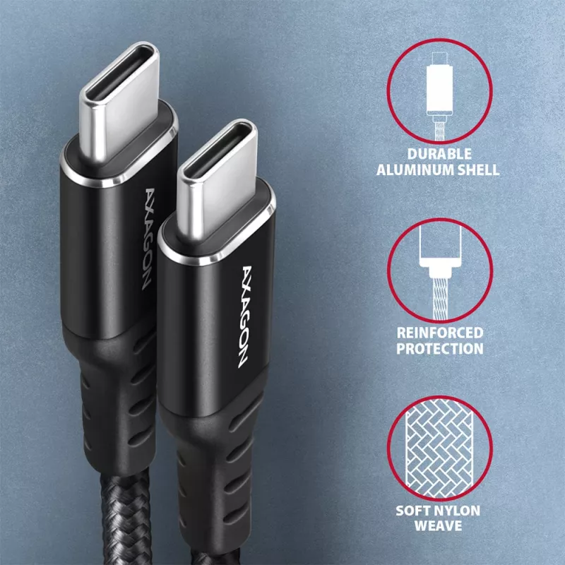 USB-kabel Axagon BUCM-CM10AB 1m USB 2.0 USB C zwart