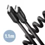 USB-kabel Axagon BUCM-CM20TB 1,1m PD 60W 3A zwart