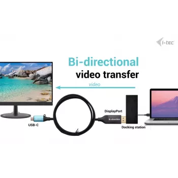 i-tec USB-C DisplayPort bidirectionele kabeladapter 8K/30Hz 150 cm