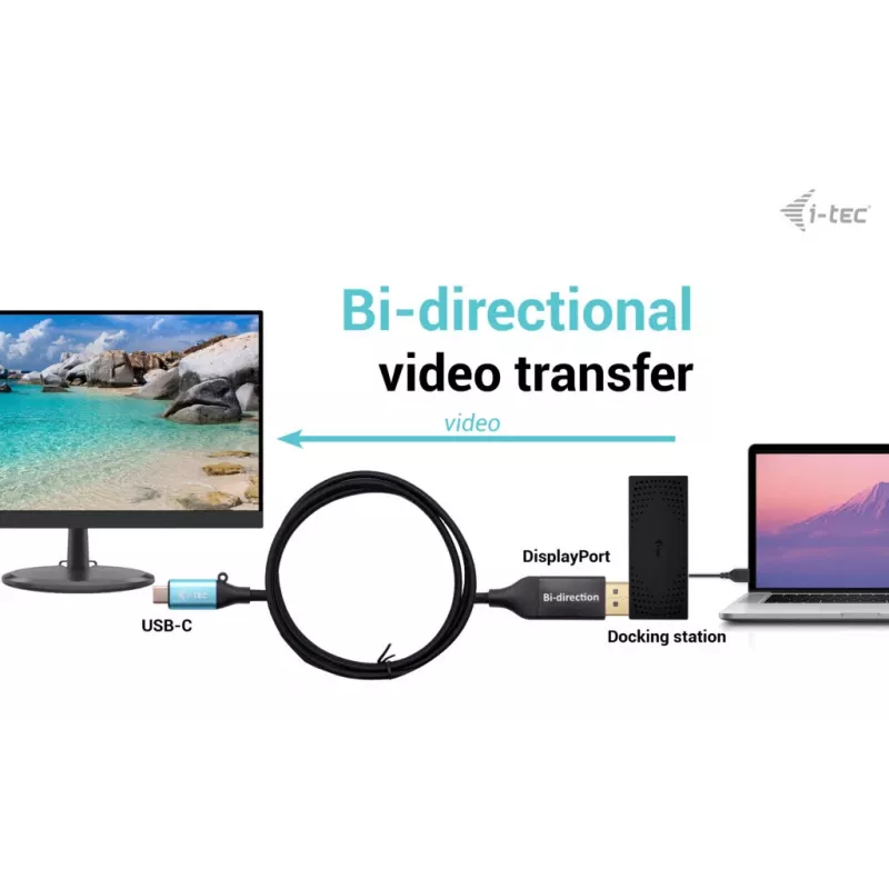 i-tec USB-C DisplayPort bidirectionele kabeladapter 8K/30Hz 150 cm