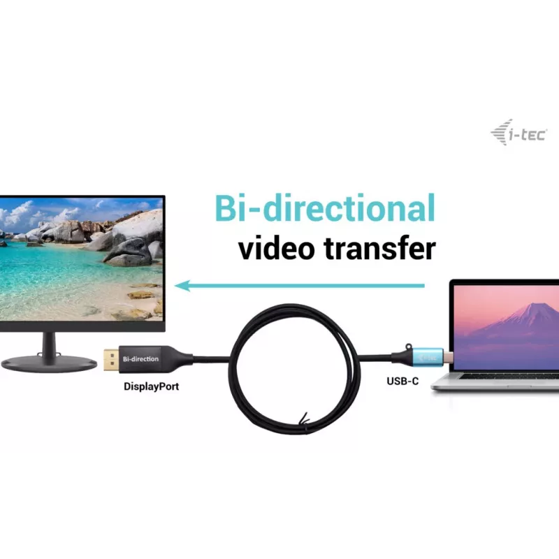 i-tec USB-C DisplayPort bidirectionele kabeladapter 8K/30Hz 150 cm