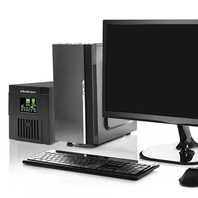 Uninterruptible Power Supply Qoltec 53771 2 kVA 1200 W 2 AC-uitgangen